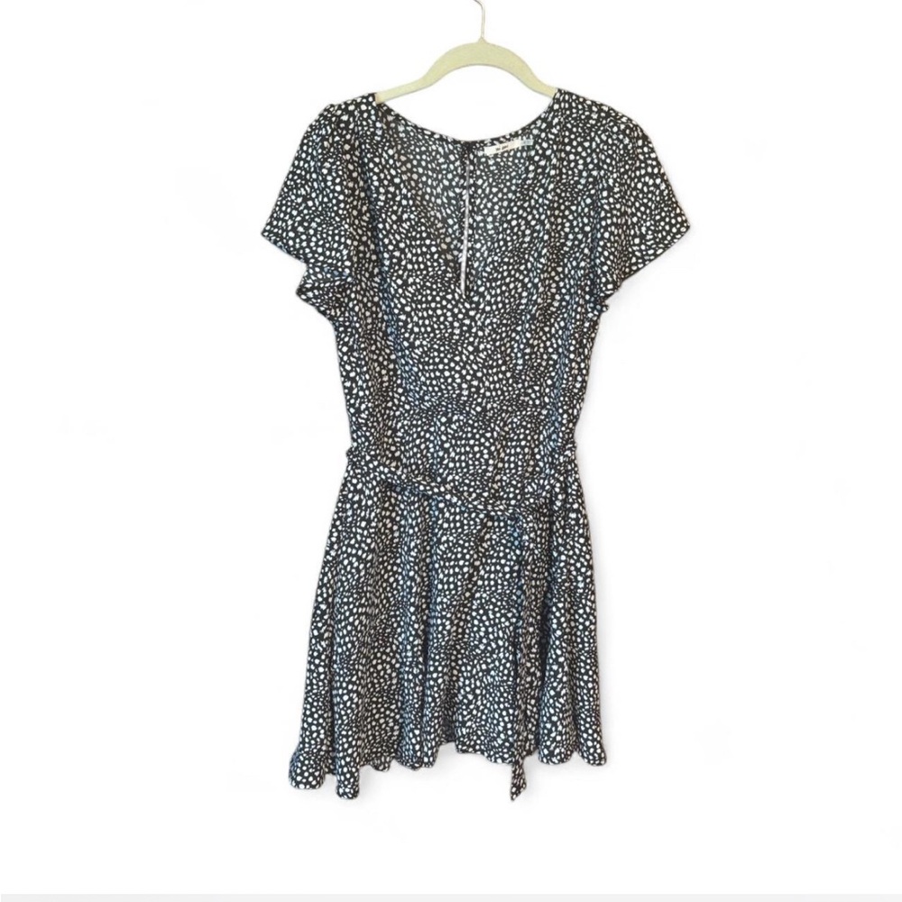 Elegant Black and White Polka Dot Dress